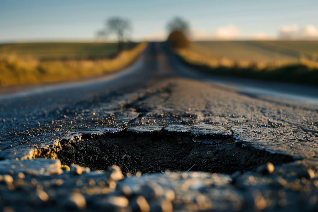 Dziura w drodze i uszkodzenie auta